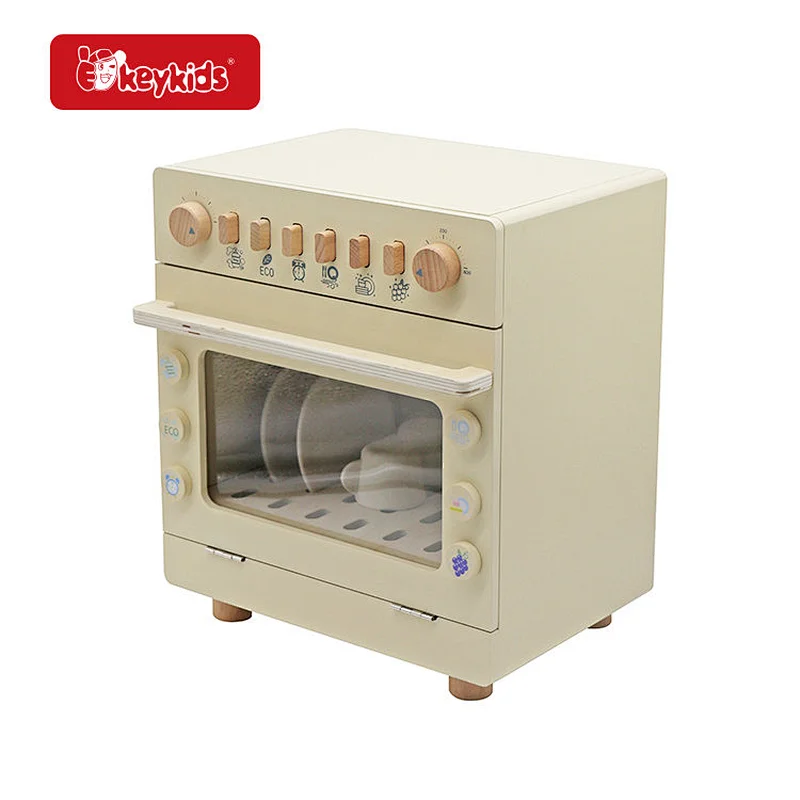 Customize pretend play home appliances wooden toy dishwasher for kids W10D749